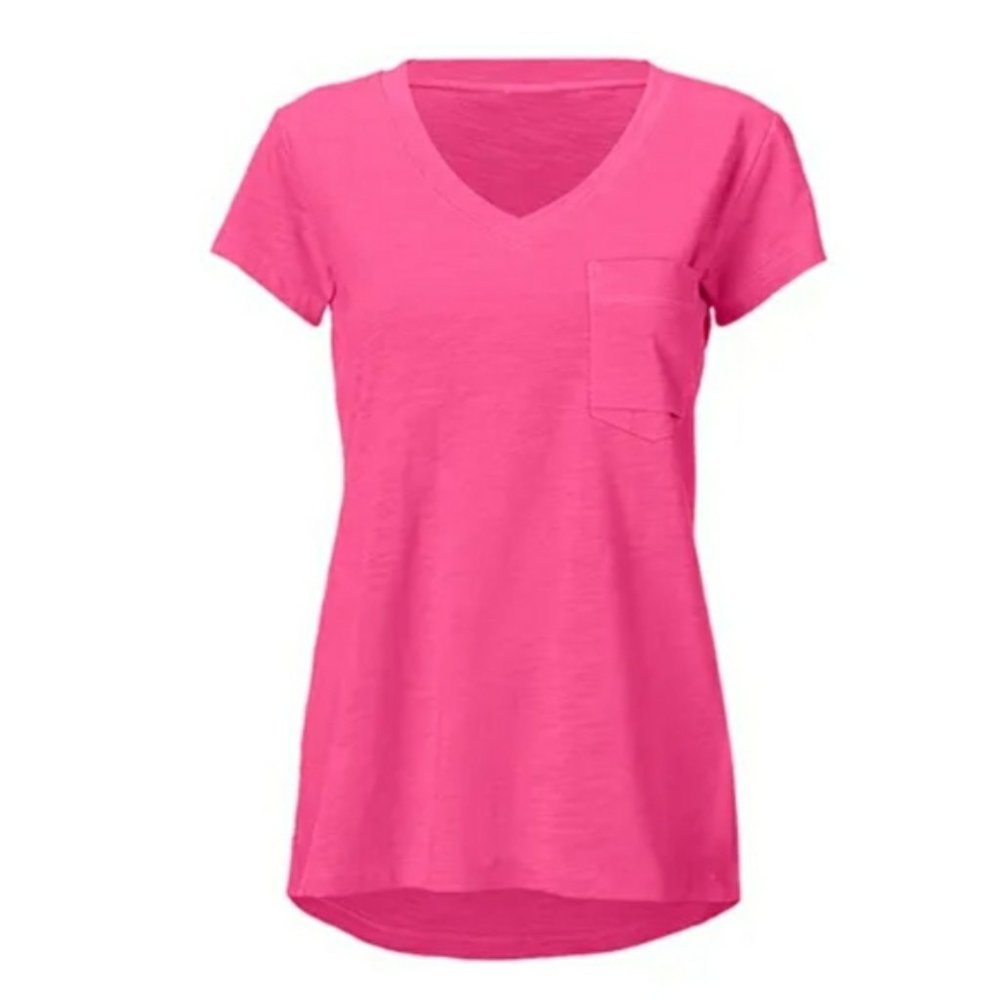 Cabi 5747 Fold Pocket Tee Fusia Spring 2020 Medium EUC - Picture 2 of 6